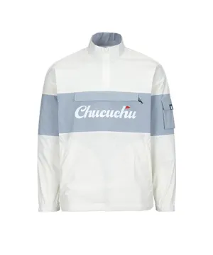 CHUCUCHU Men's Color Anorak Jumper - Blue/White