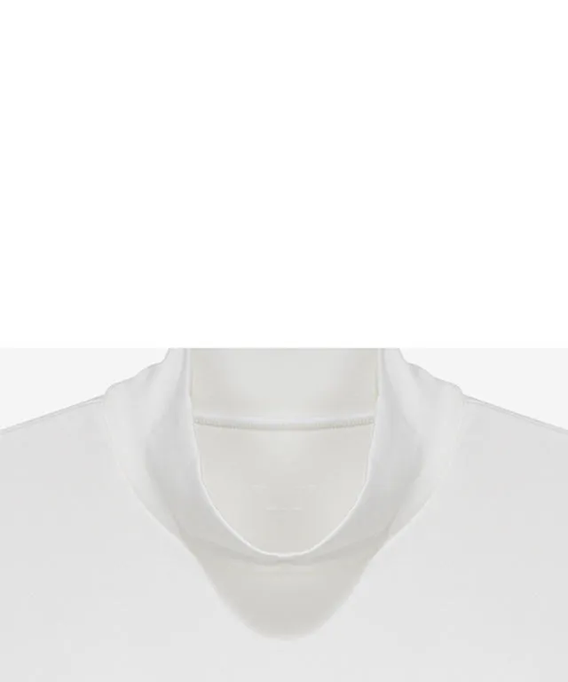 CHUCUCHU Men's Half Neck Authentic T-Shirt - White