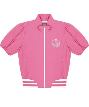 CHUCUCHU Shirring Zip-up Outerwear - Pink