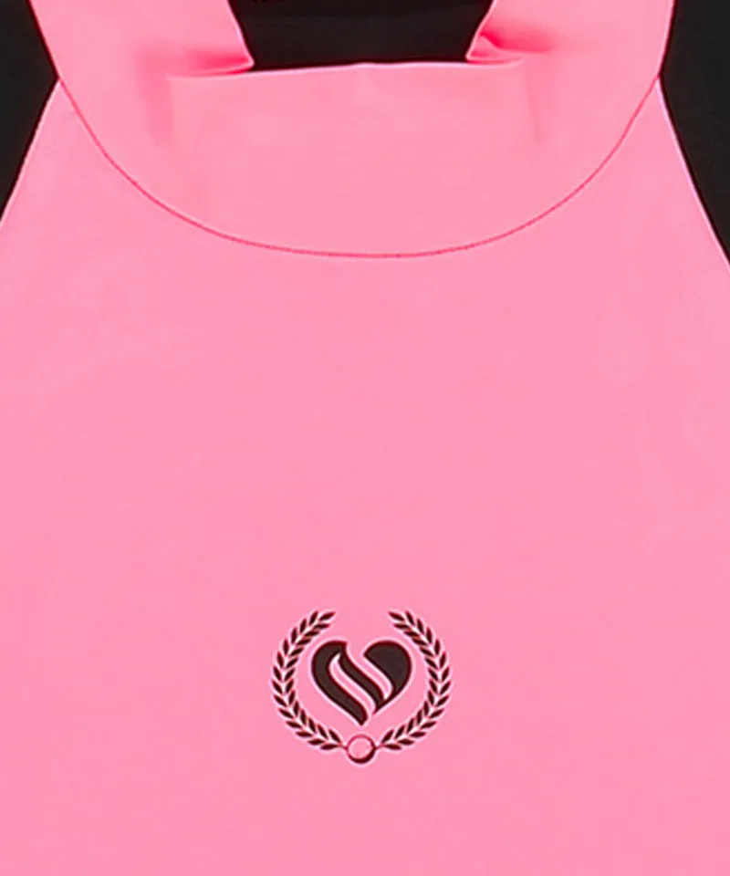CHUCUCHU Shoulder Point Half Neck Top - Pink