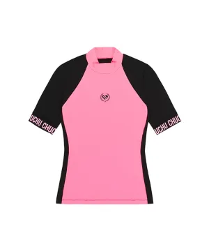 CHUCUCHU Shoulder Point Half Neck Top - Pink