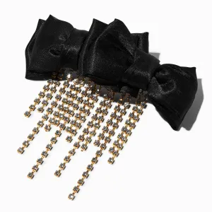 Claire's Black Bow Crystal Dangle Hair Clip