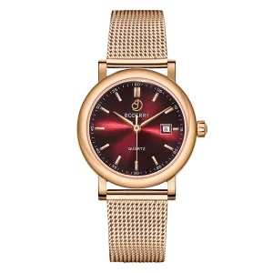 CLASSIC 32MM - Swiss Quartz Movement Watch | Rose Gold & Claret