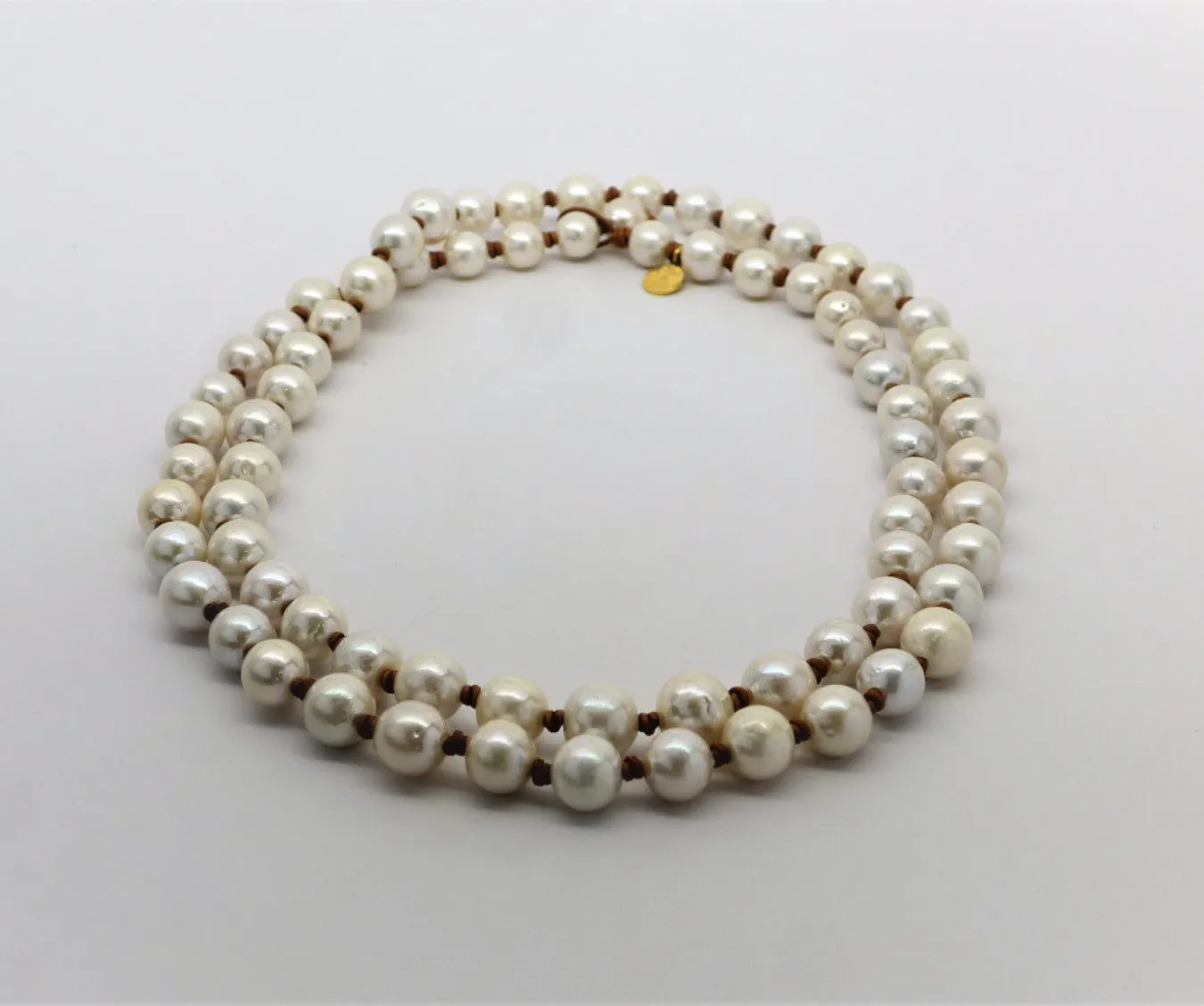 Classic Edison Pearl Leather Sautoir Necklace | 45"
