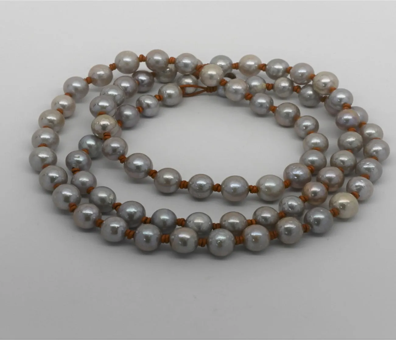 Classic Edison Pearl Leather Sautoir Necklace | 45"