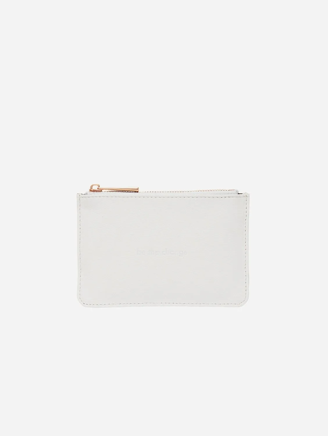 Classic Essentials Apple Leather Vegan Card Pouch | Light Grey