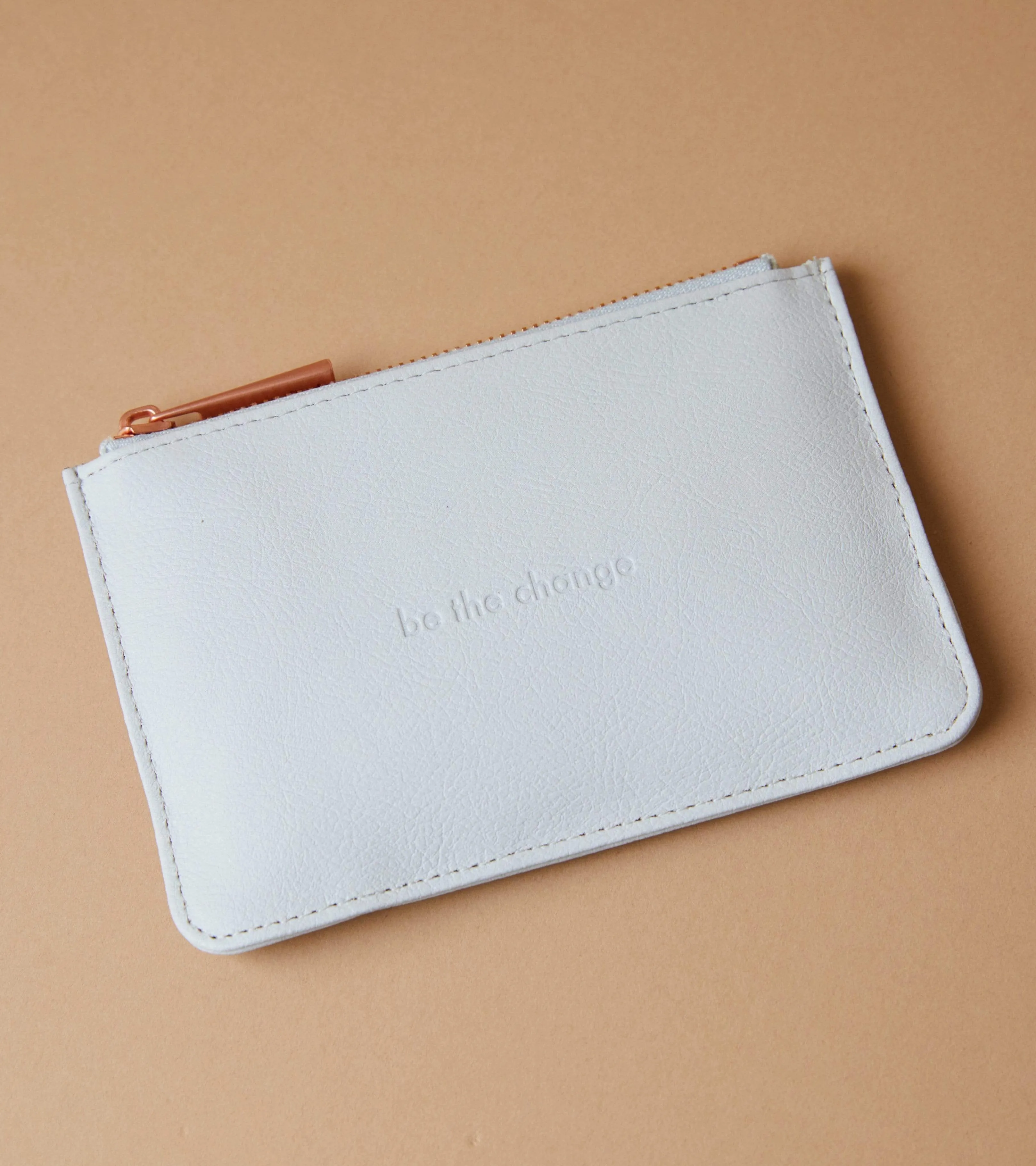 Classic Essentials Apple Leather Vegan Card Pouch | Light Grey