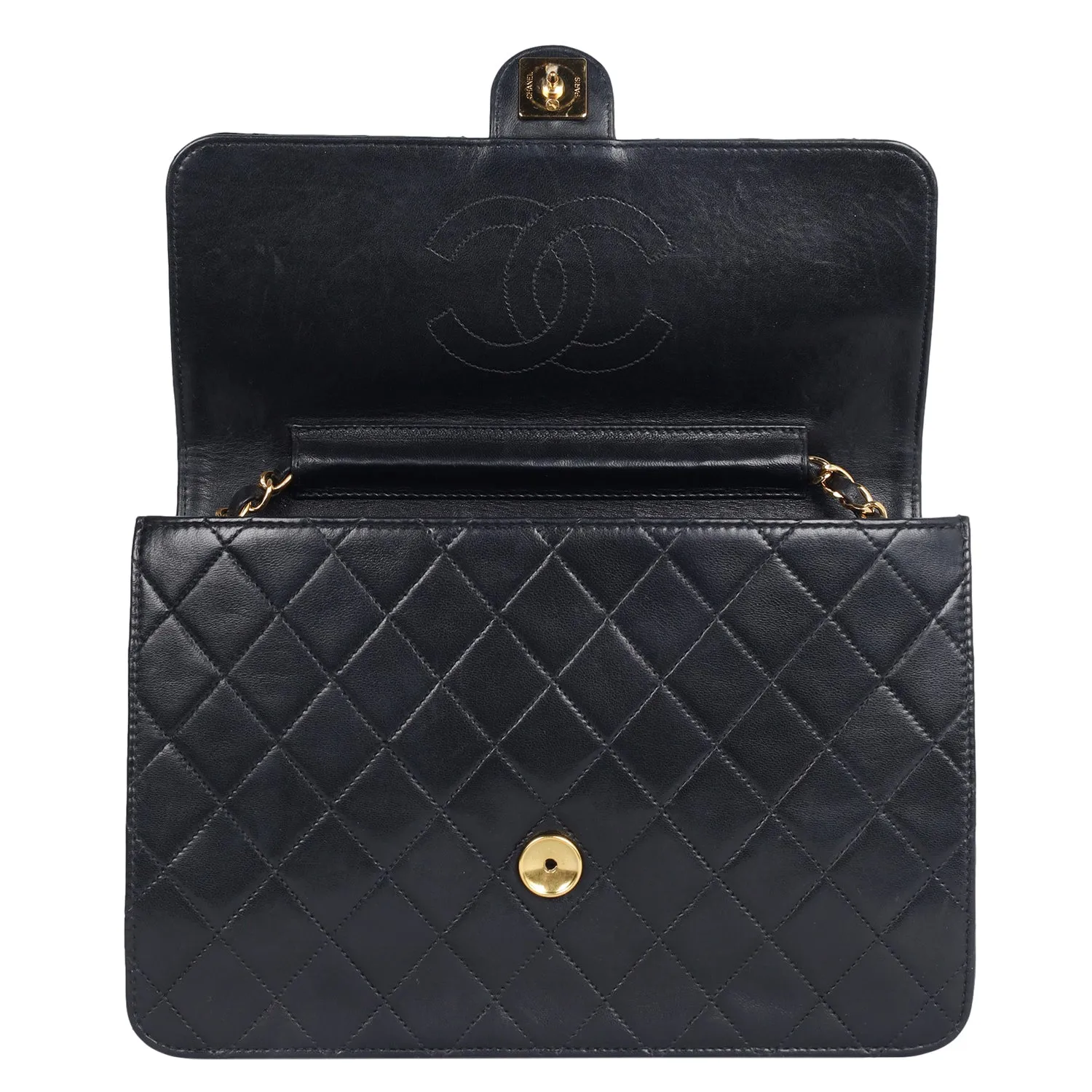 Classic Front Flap Leather Shoulder Bag