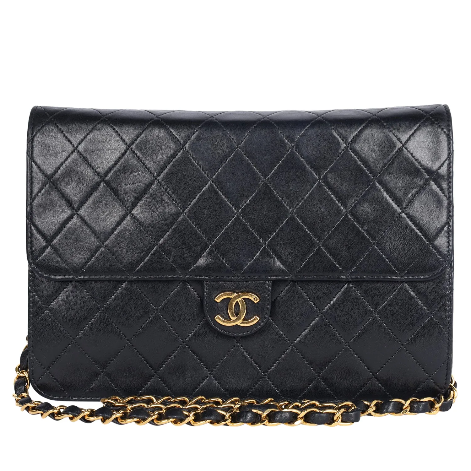 Classic Front Flap Leather Shoulder Bag