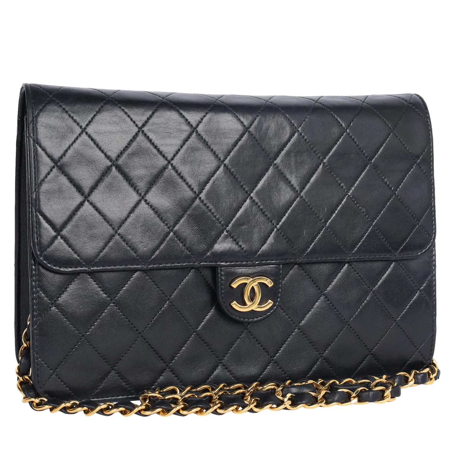 Classic Front Flap Leather Shoulder Bag