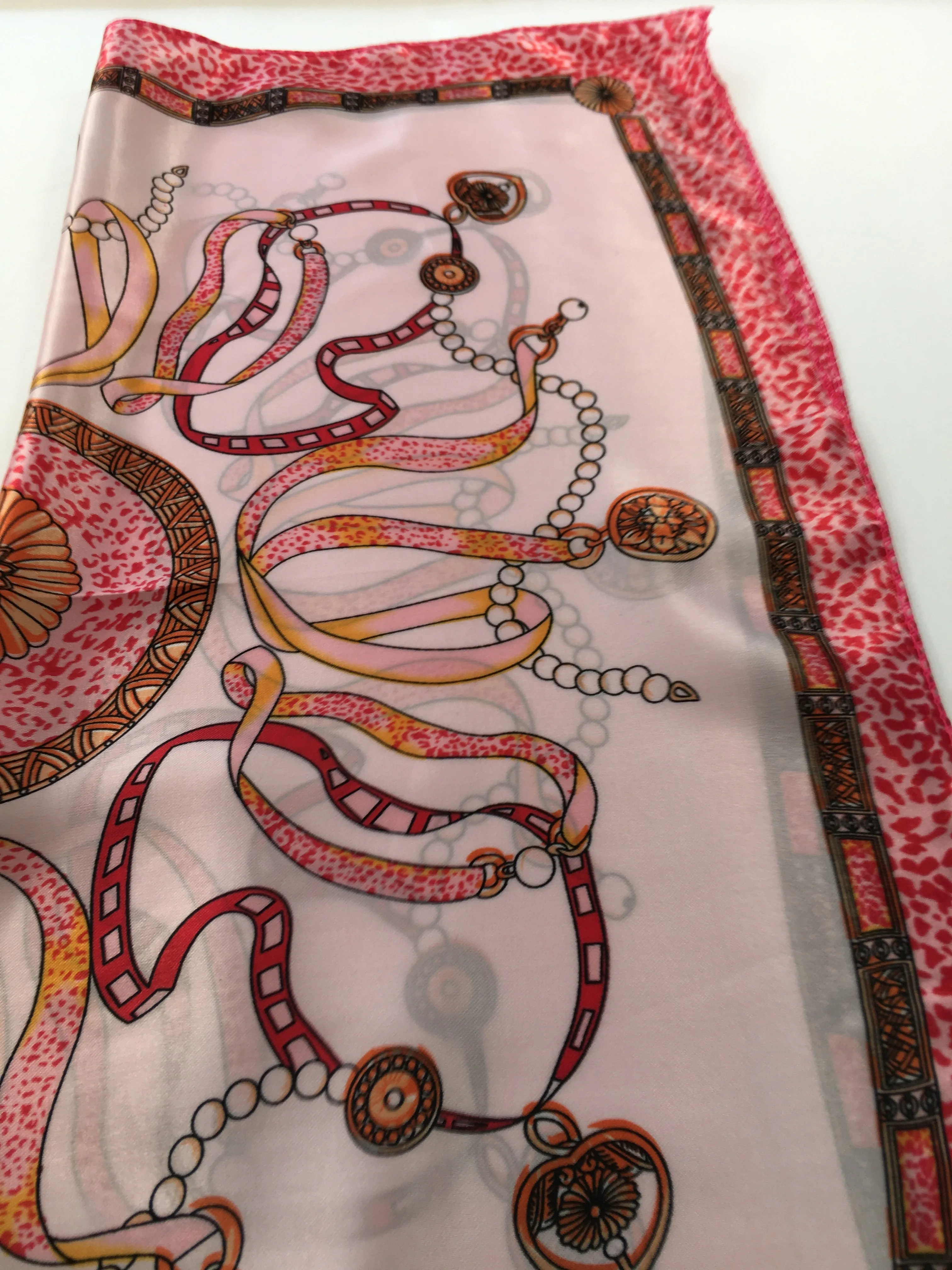Classic In Pink Satin Scarf 20 x 20"
