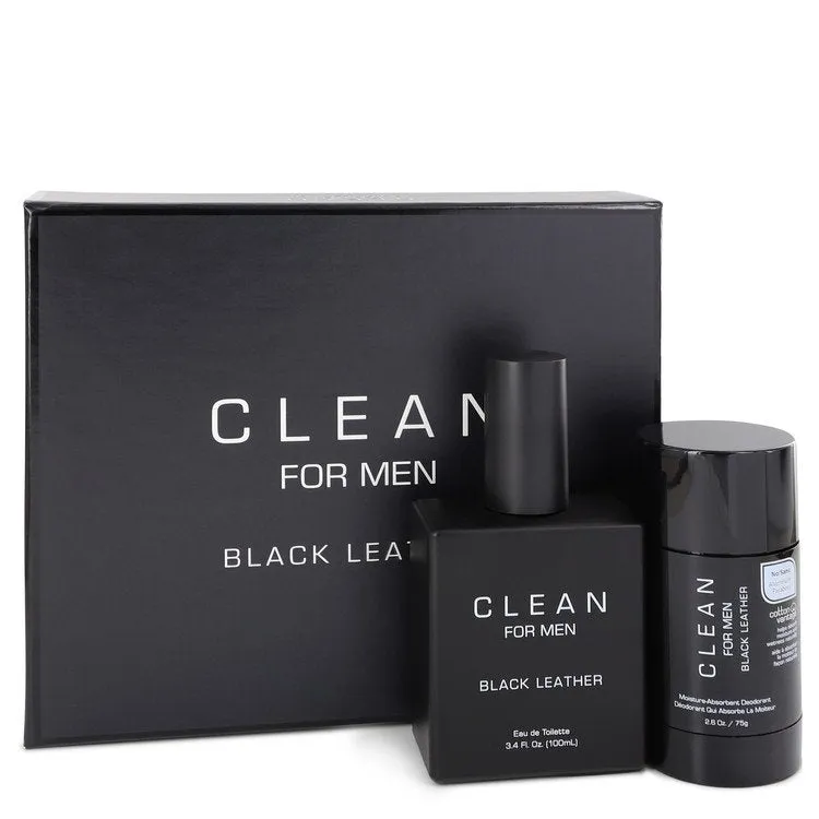 Clean Black Leather Gift Set