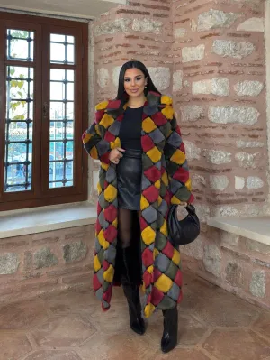 Colors Faux Fur Coat – Multicolor