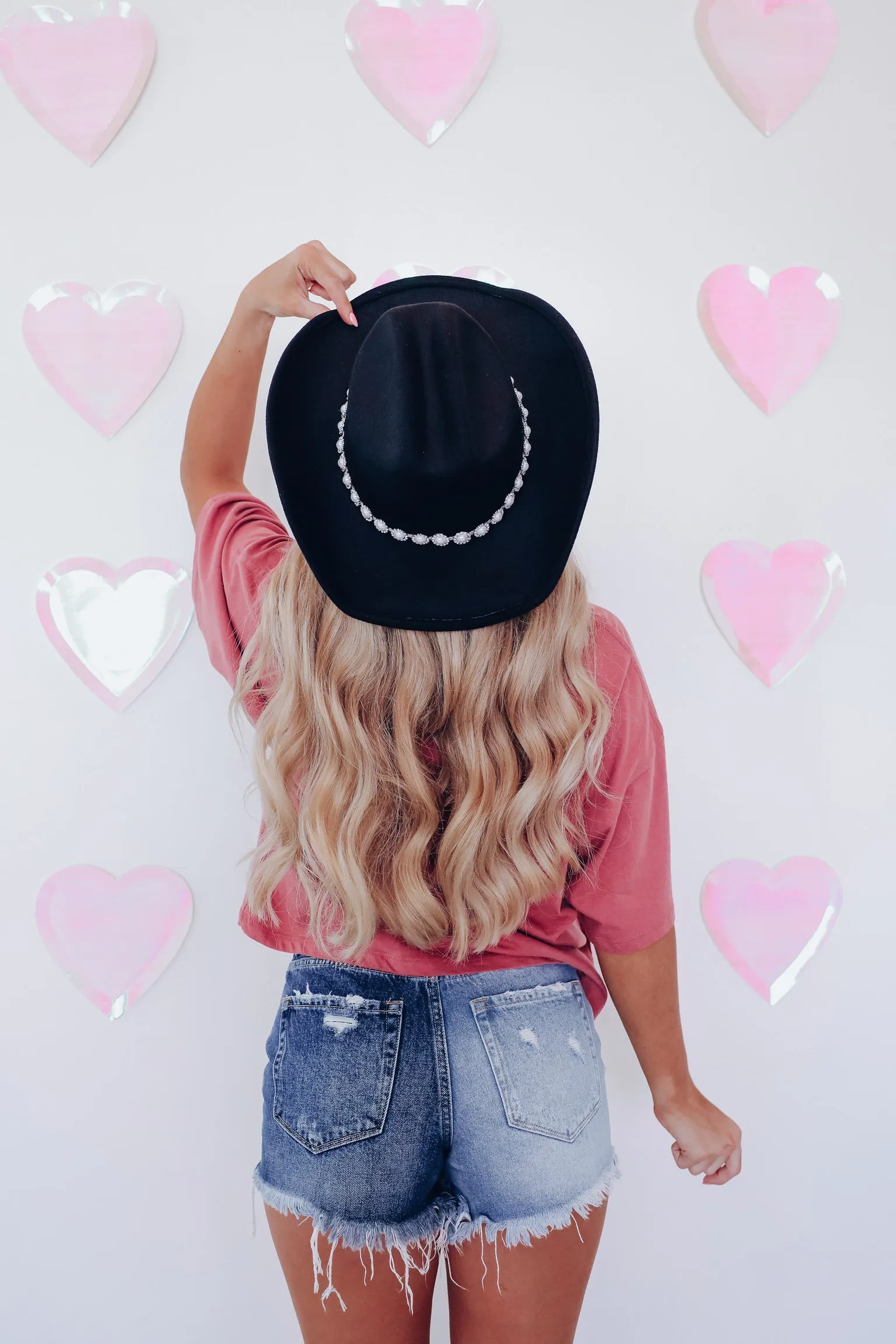Cowgirls And Pearls Fashion Hat - Black