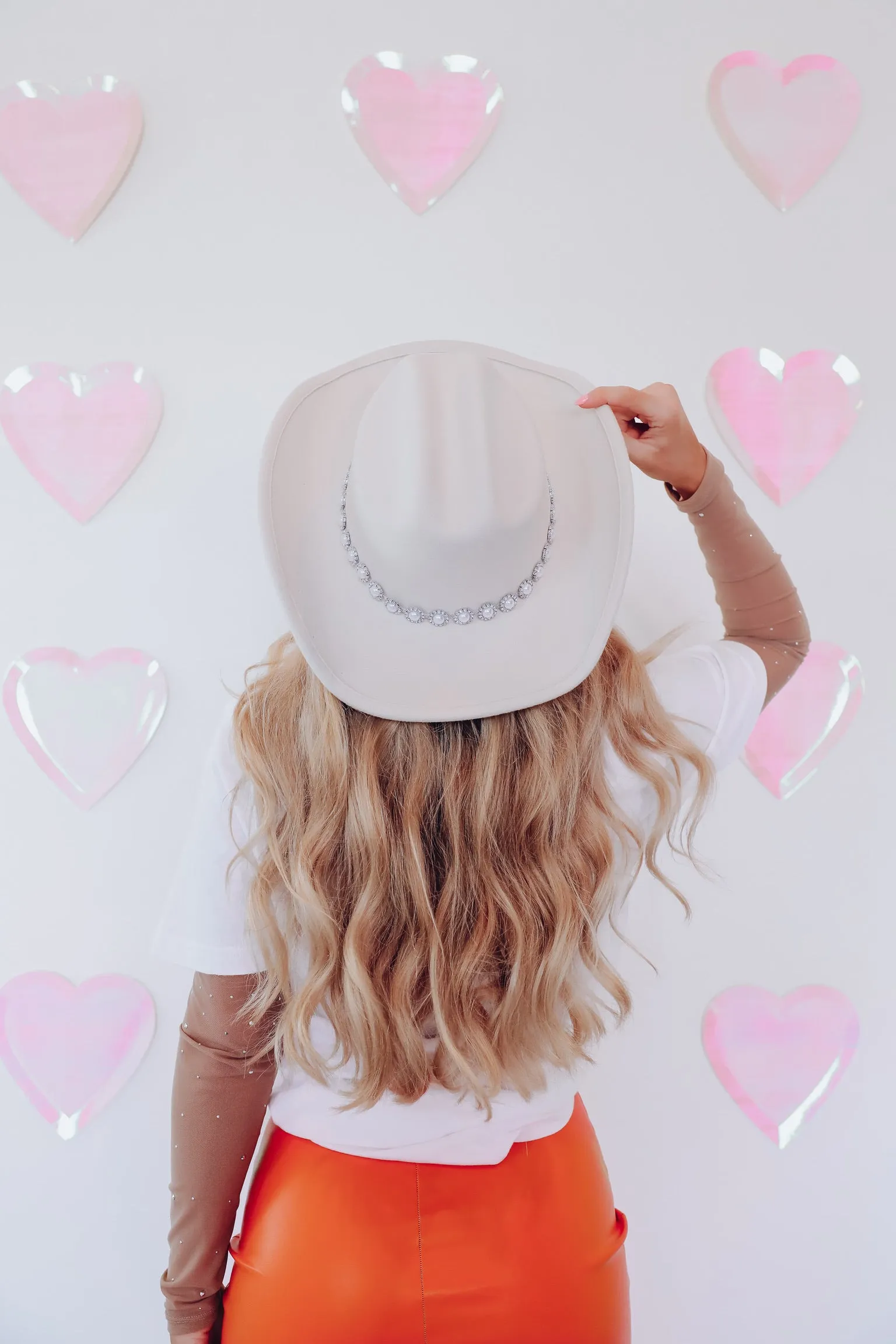 Cowgirls And Pearls Fashion Hat - Ivory