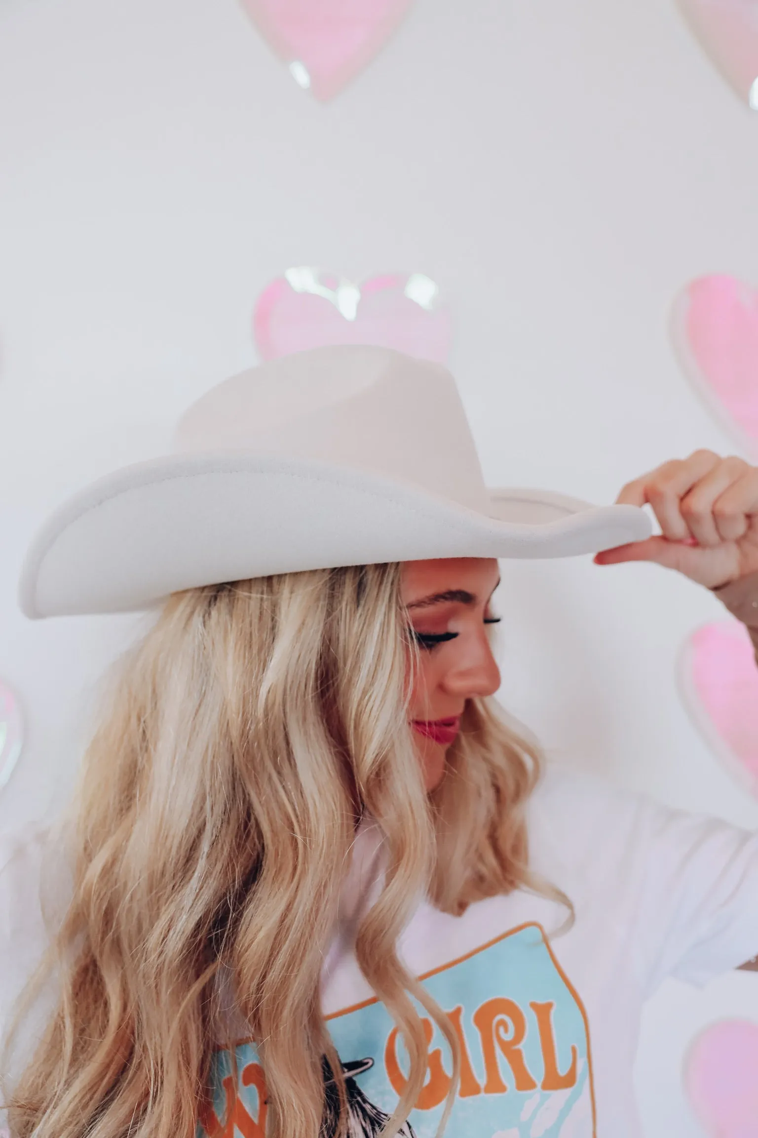 Cowgirls And Pearls Fashion Hat - Ivory