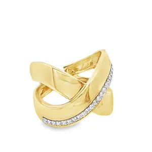 Cross-Cross Polished Fashion Ring