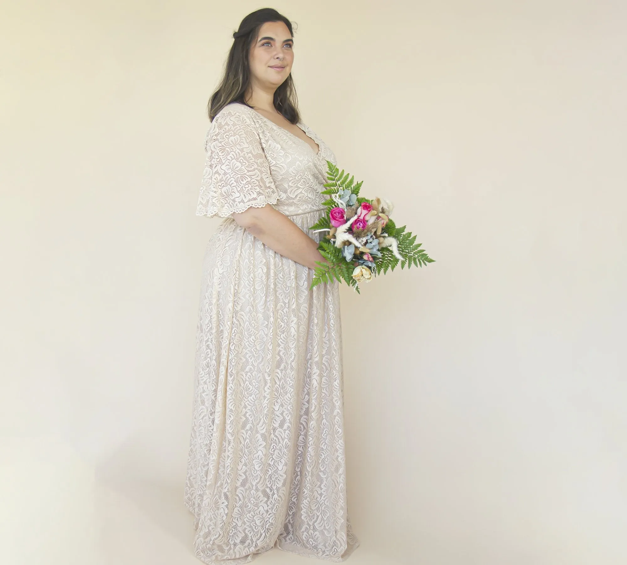 Curvy Champagne dress #1331