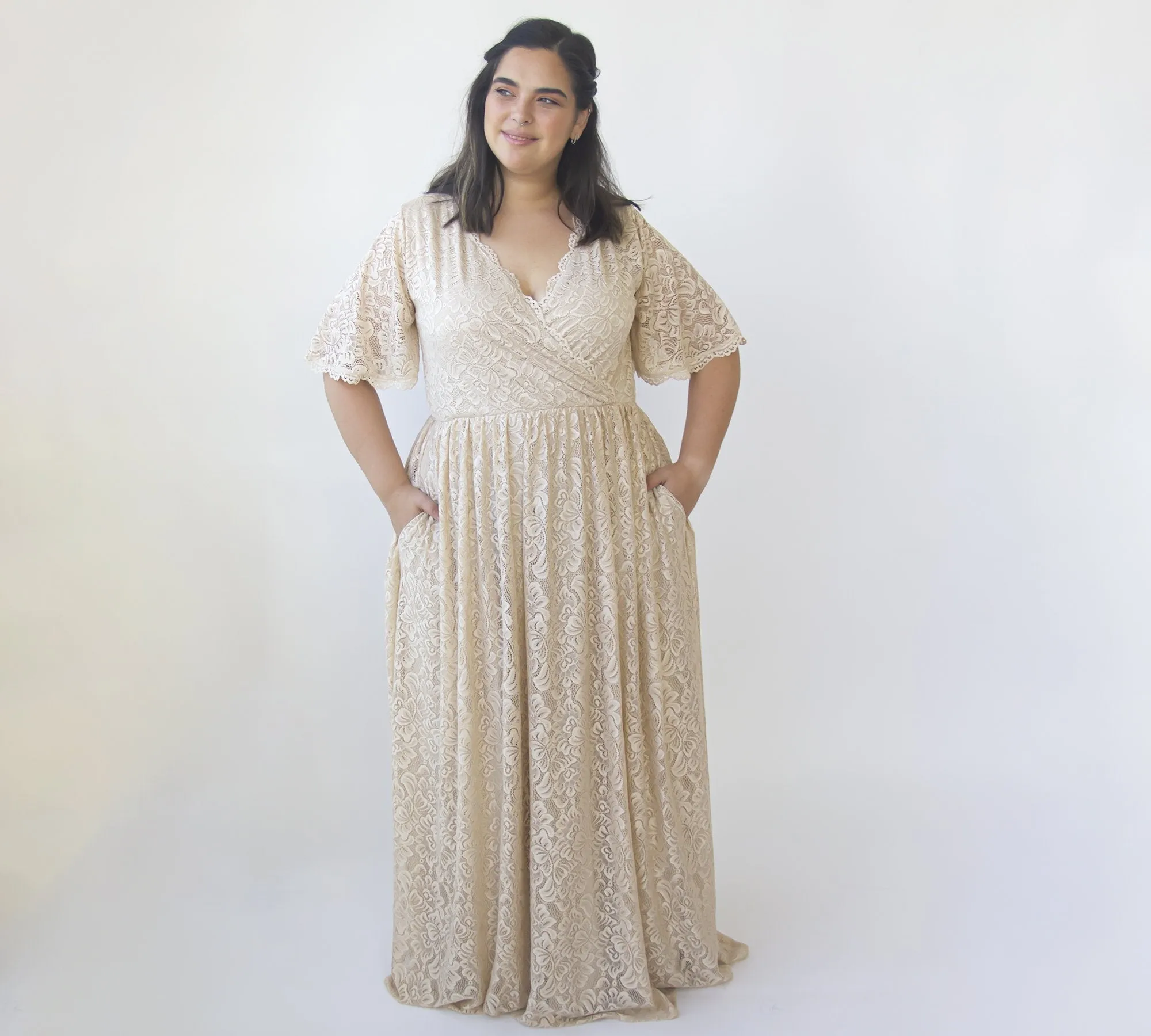 Curvy Champagne dress #1331