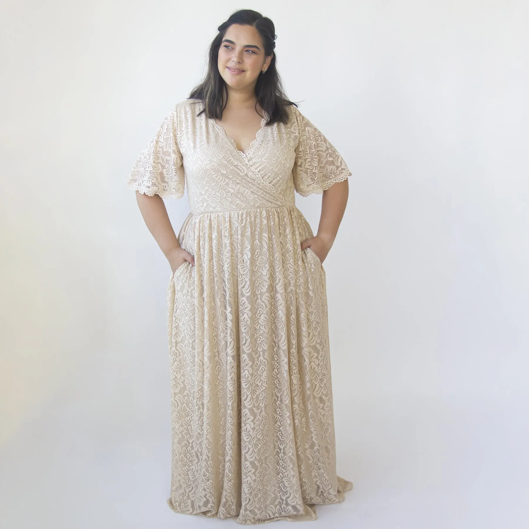 Curvy Champagne dress #1331
