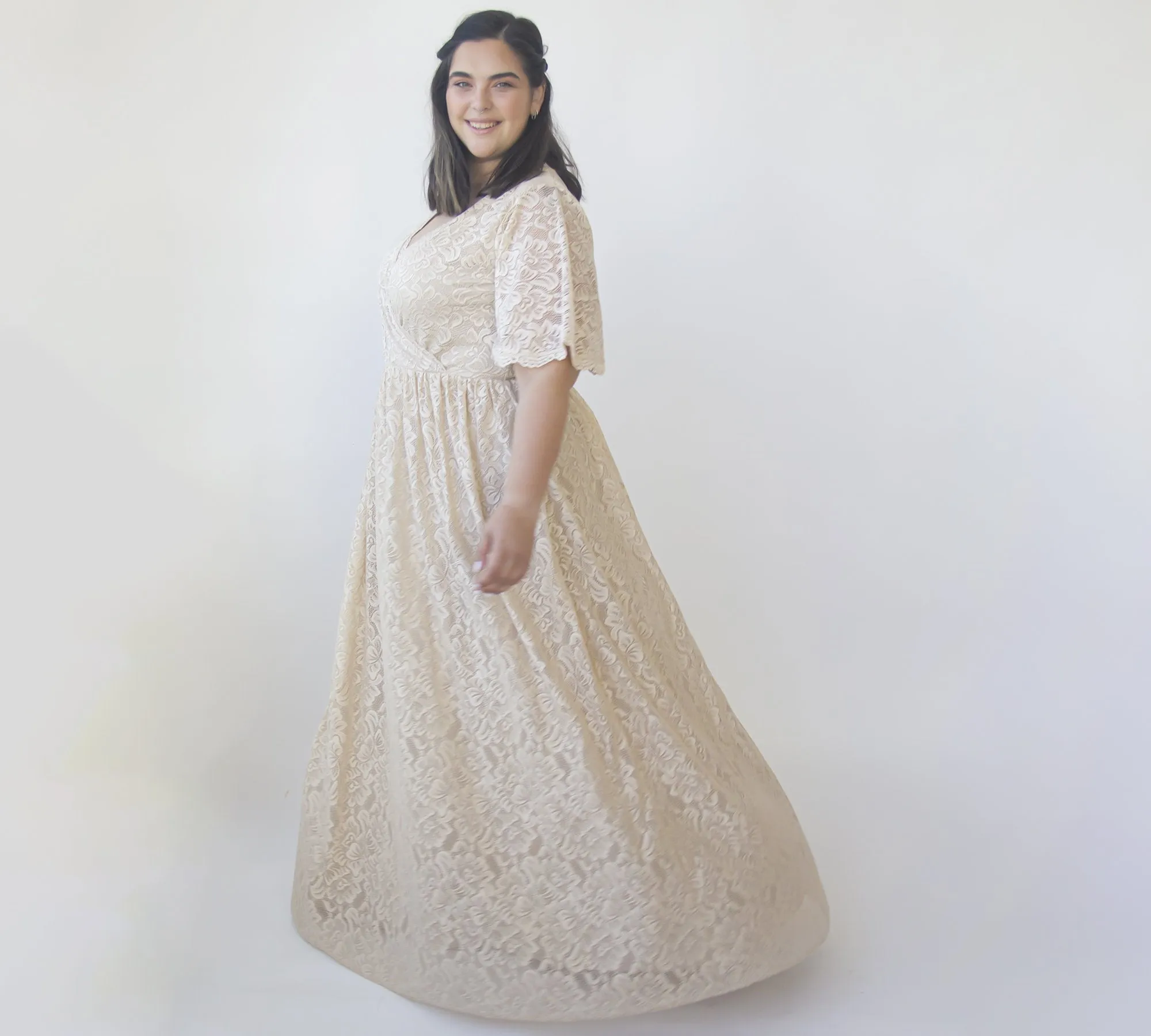 Curvy Champagne dress #1331