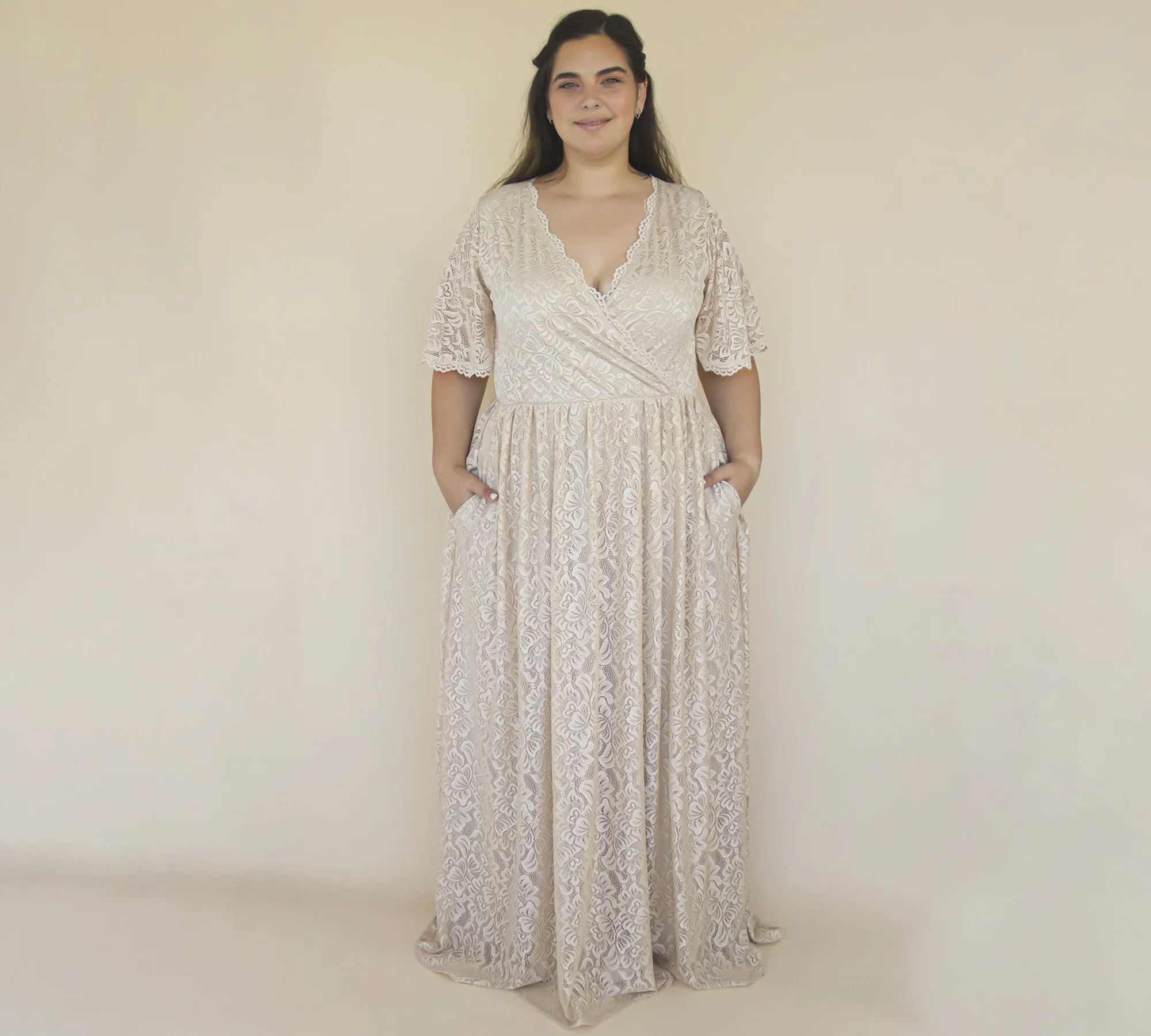 Curvy Champagne dress #1331