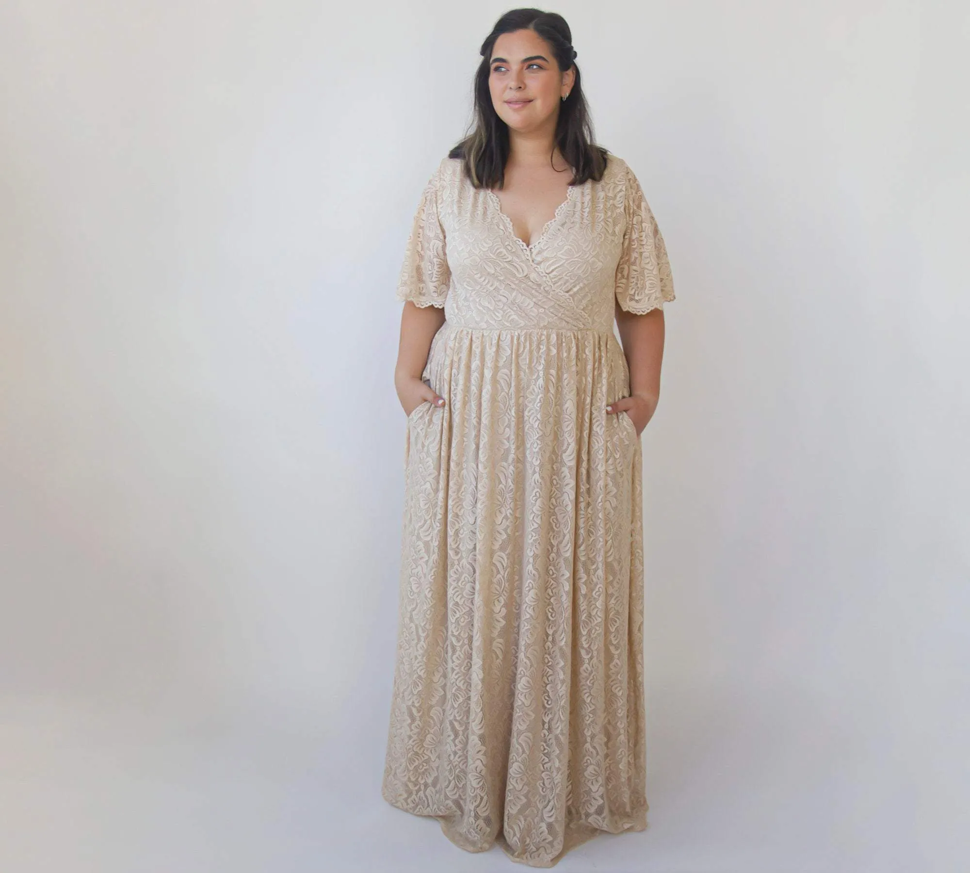 Curvy Champagne dress #1331