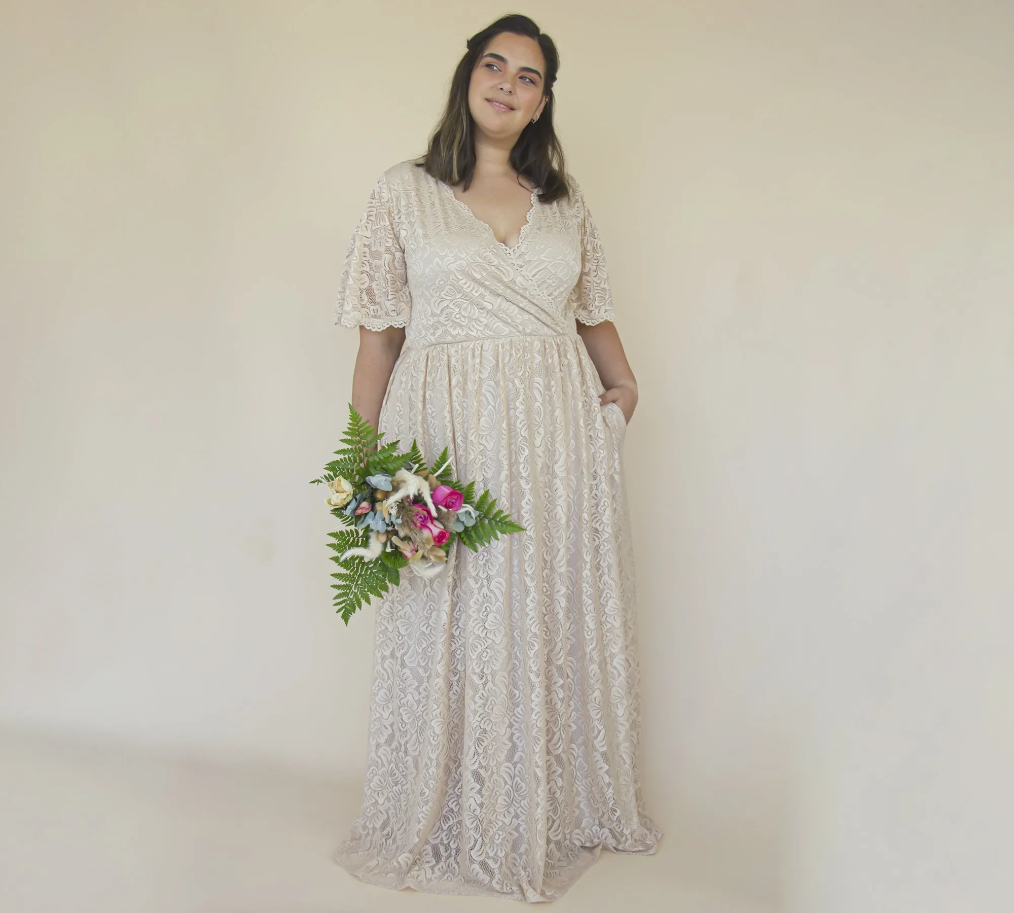 Curvy Champagne dress #1331
