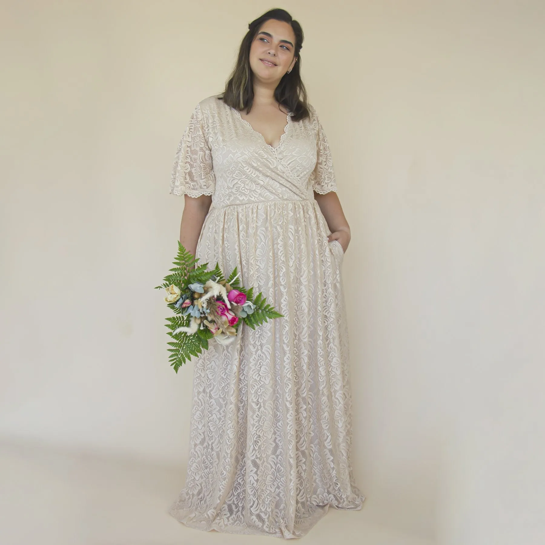 Curvy Champagne dress #1331