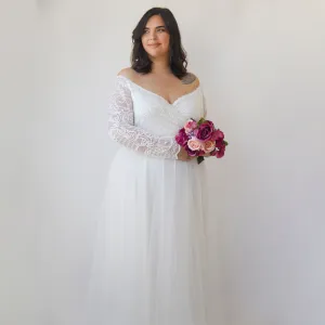 Curvy Ivory Dress With Tulle #1325