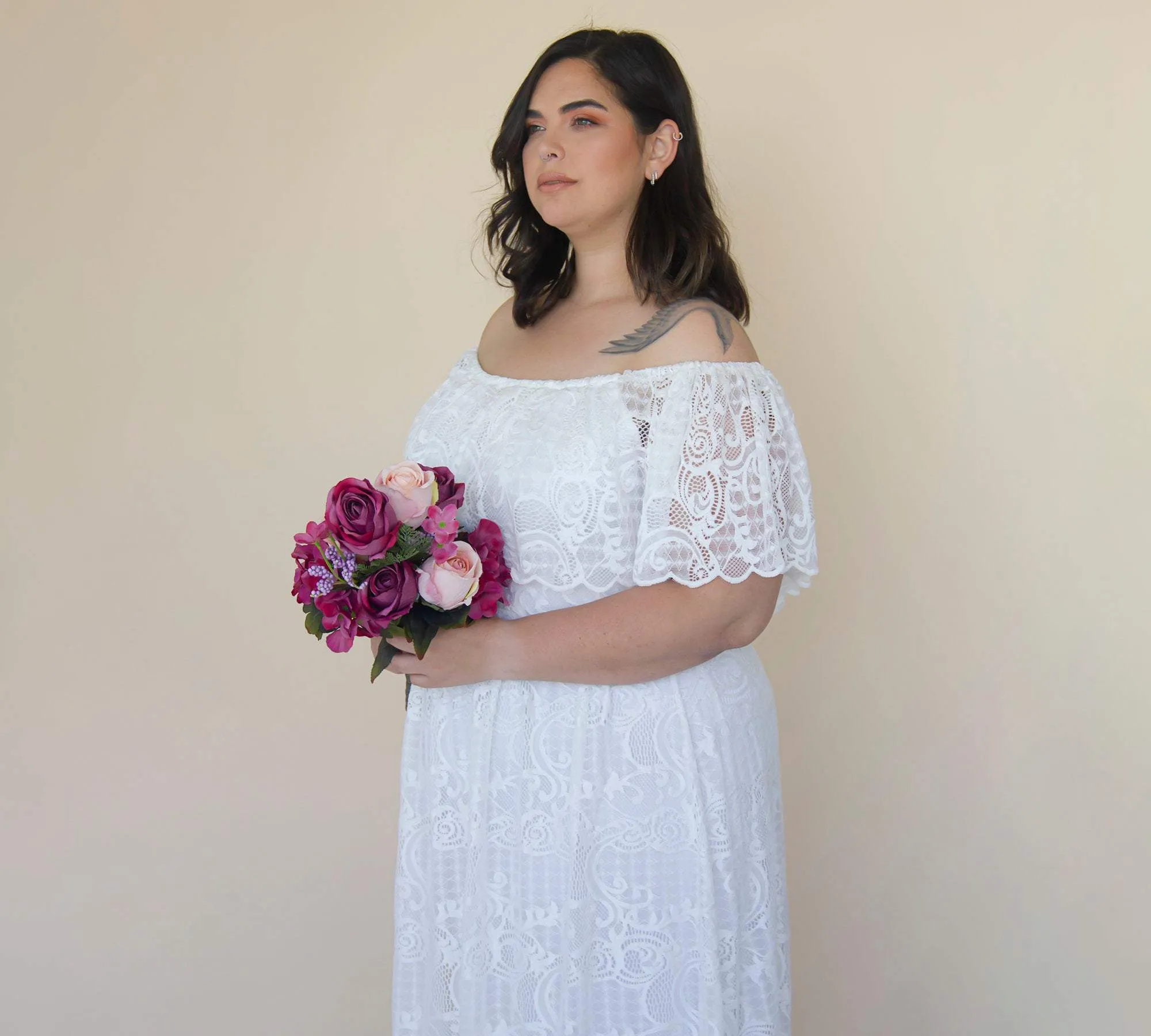 Curvy Ruffled Crinkle Dress #1327