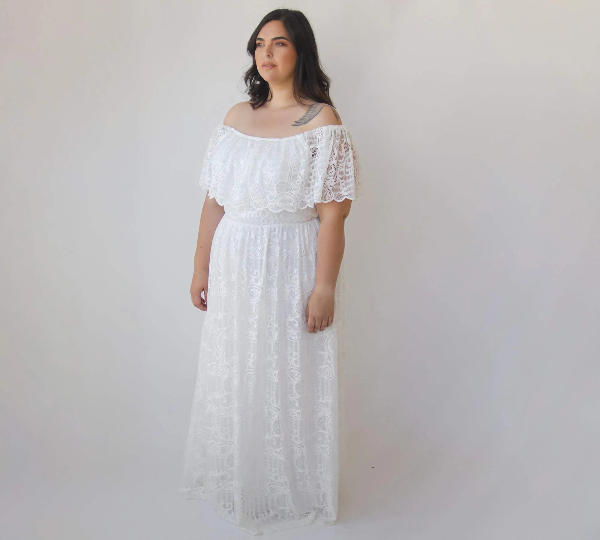 Curvy Ruffled Crinkle Dress #1327