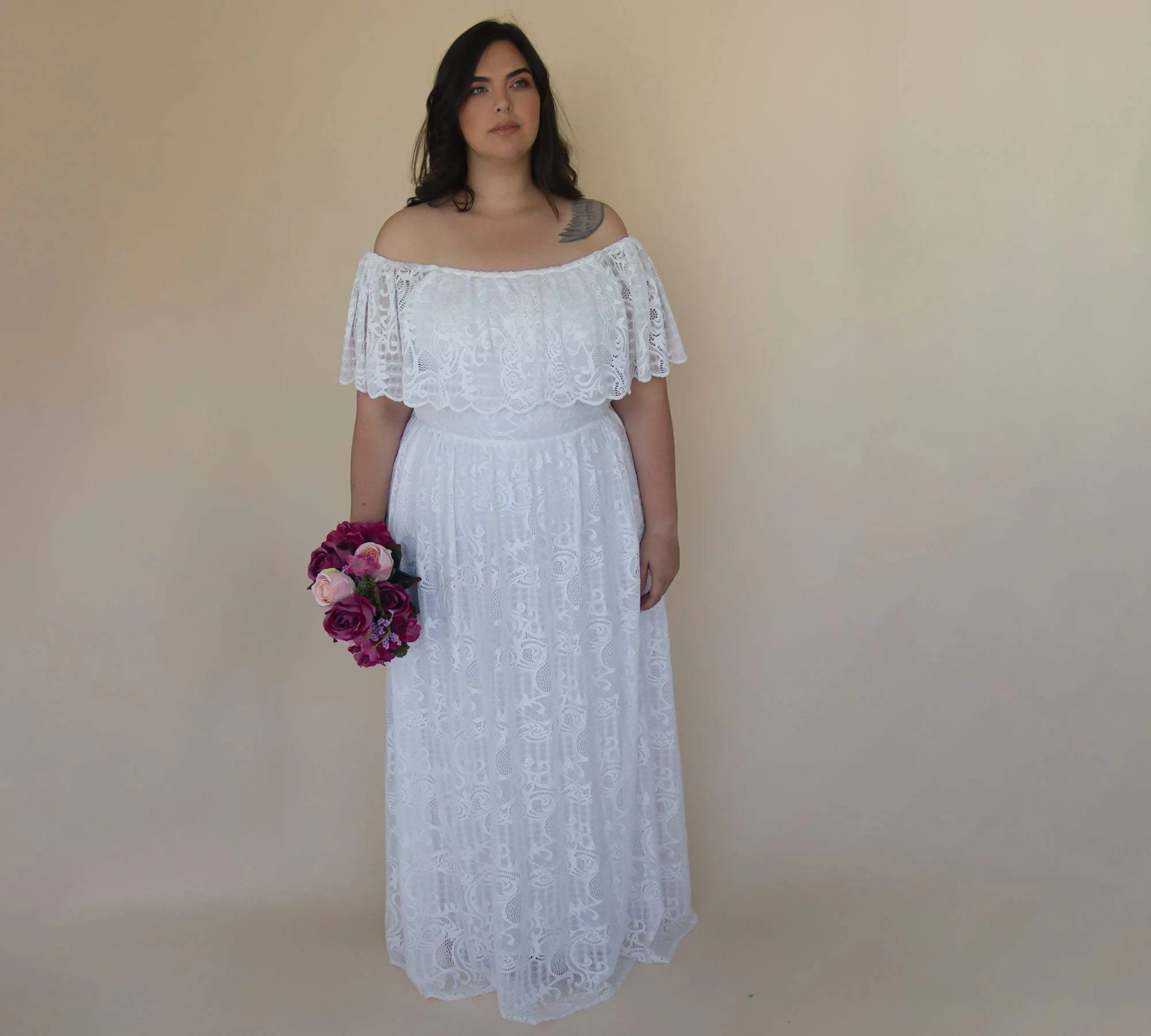 Curvy Ruffled Crinkle Dress #1327