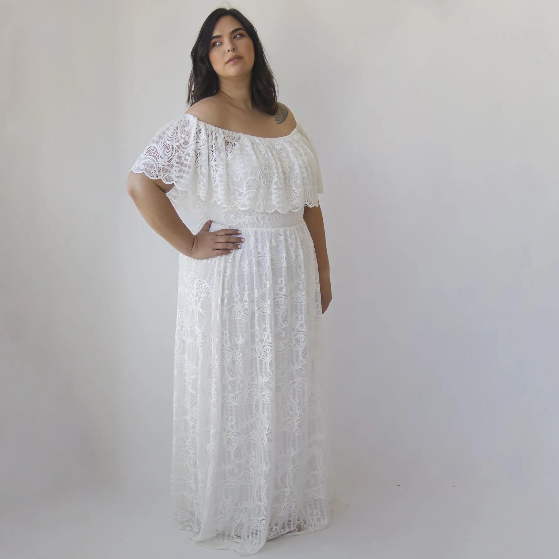 Curvy Ruffled Crinkle Dress #1327