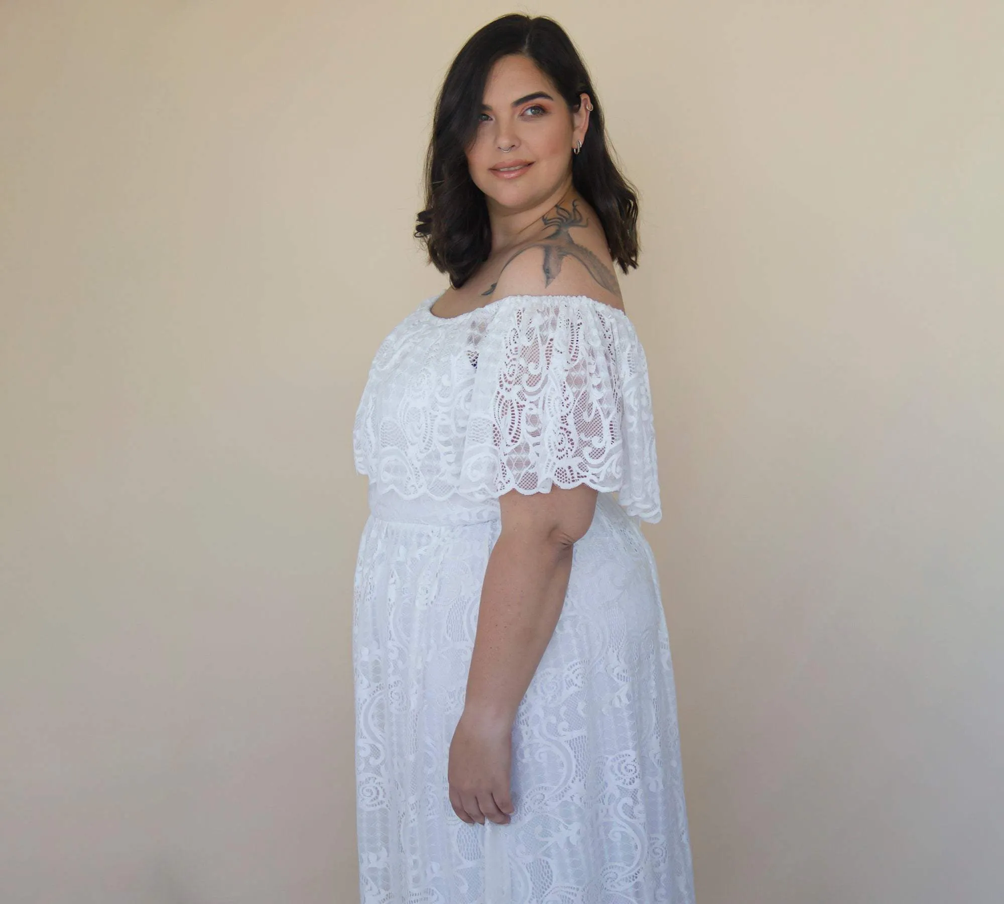 Curvy Ruffled Crinkle Dress #1327