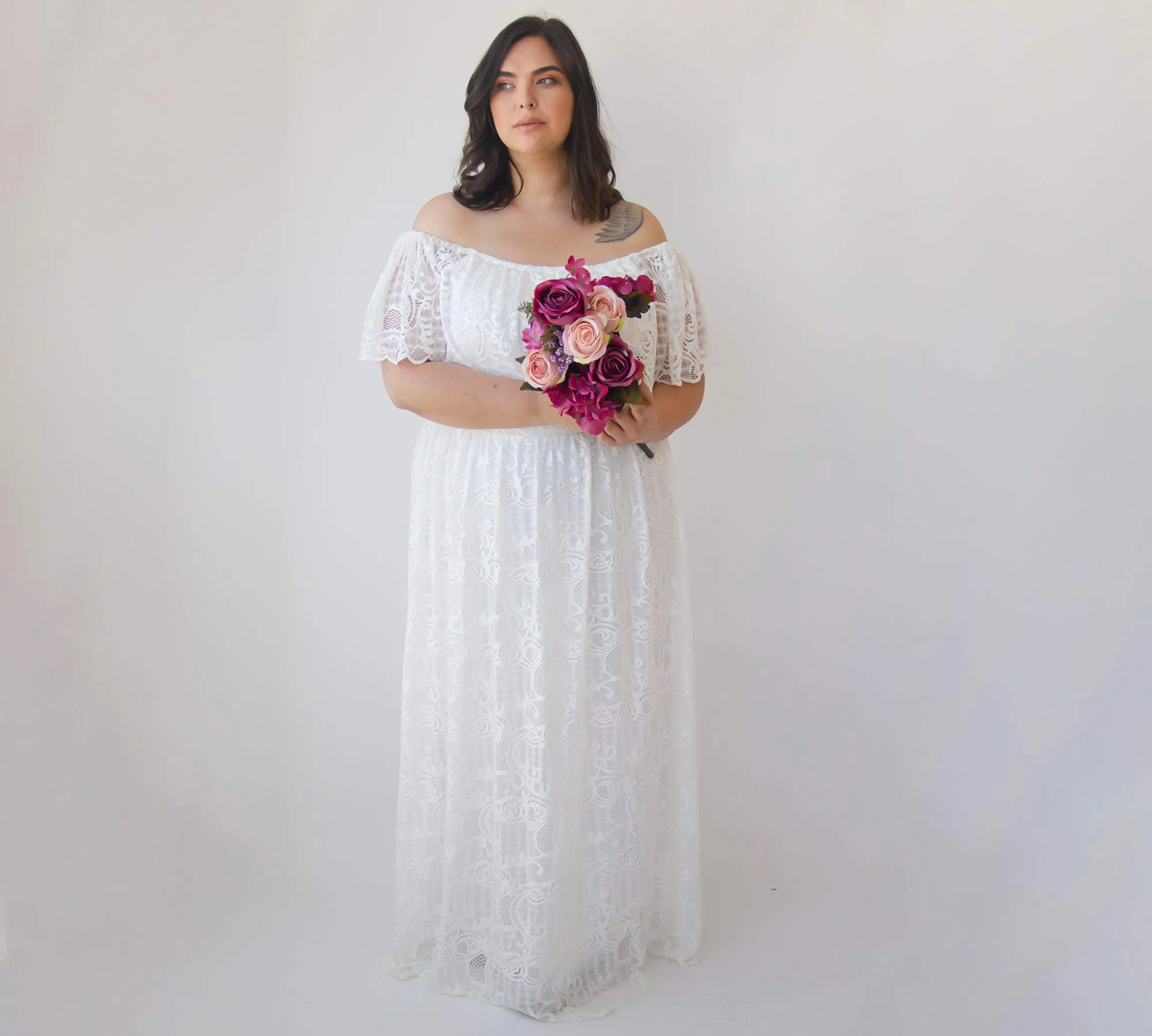 Curvy Ruffled Crinkle Dress #1327