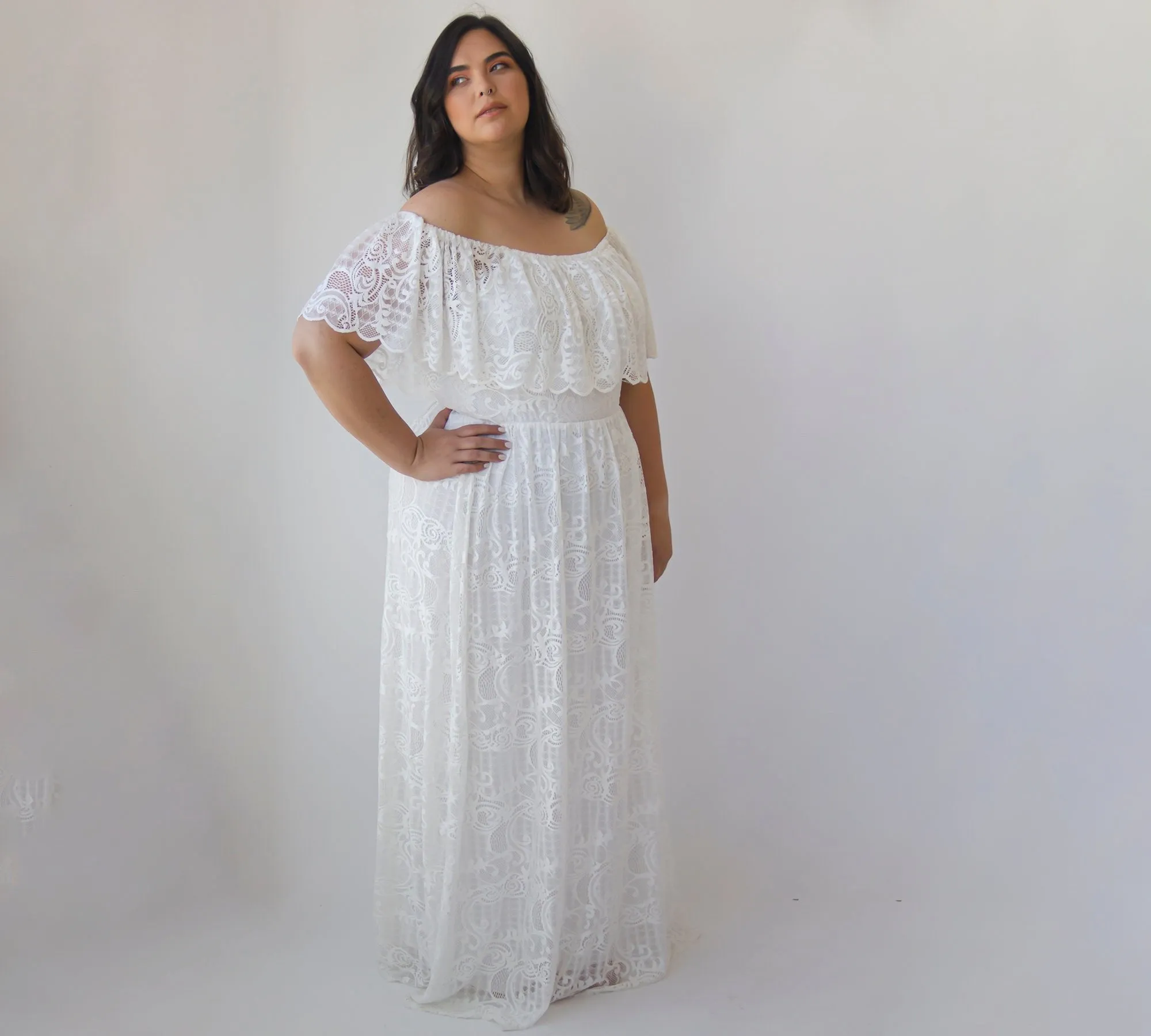 Curvy Ruffled Crinkle Dress #1327