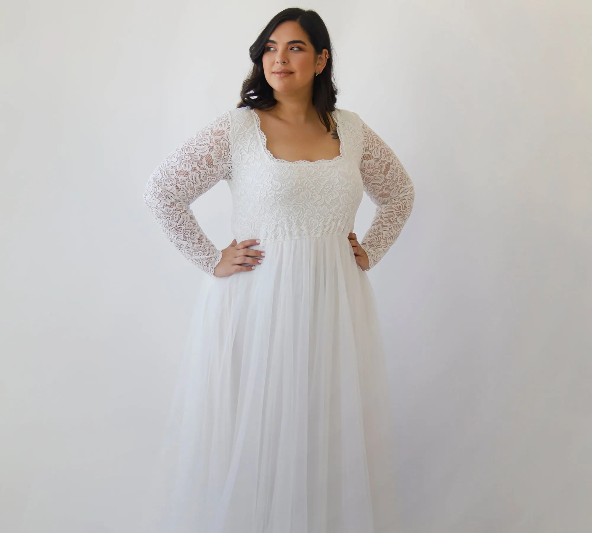 Curvy Tulle & Lace Dress #1320