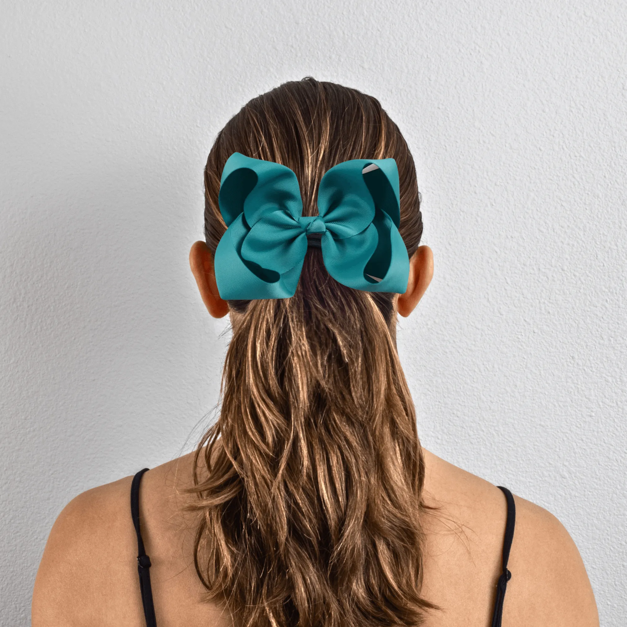 Dark Cyan Grosgrain Ribbon Hair Bow