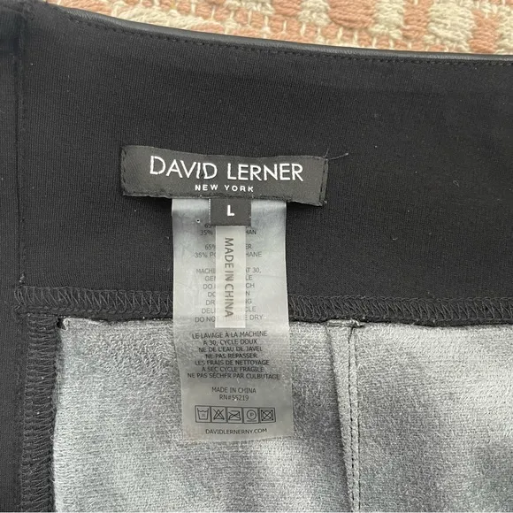David Lerner Faux Leather Side Stripe Mini Skirt Size L Revolve