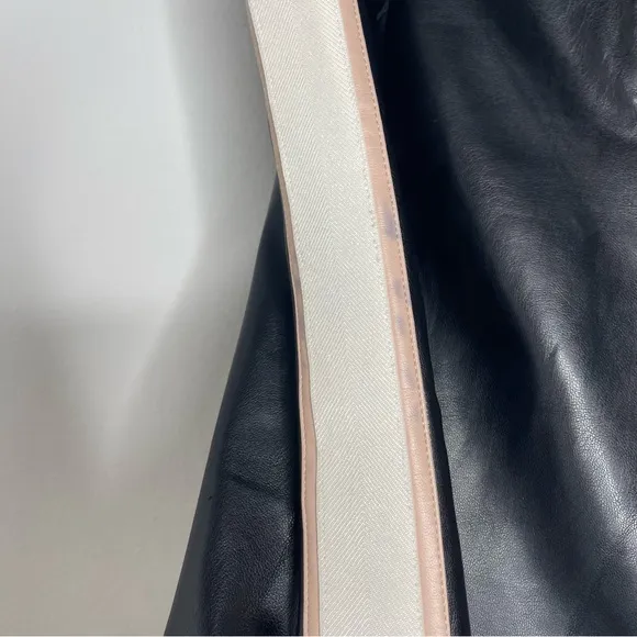 David Lerner Faux Leather Side Stripe Mini Skirt Size L Revolve