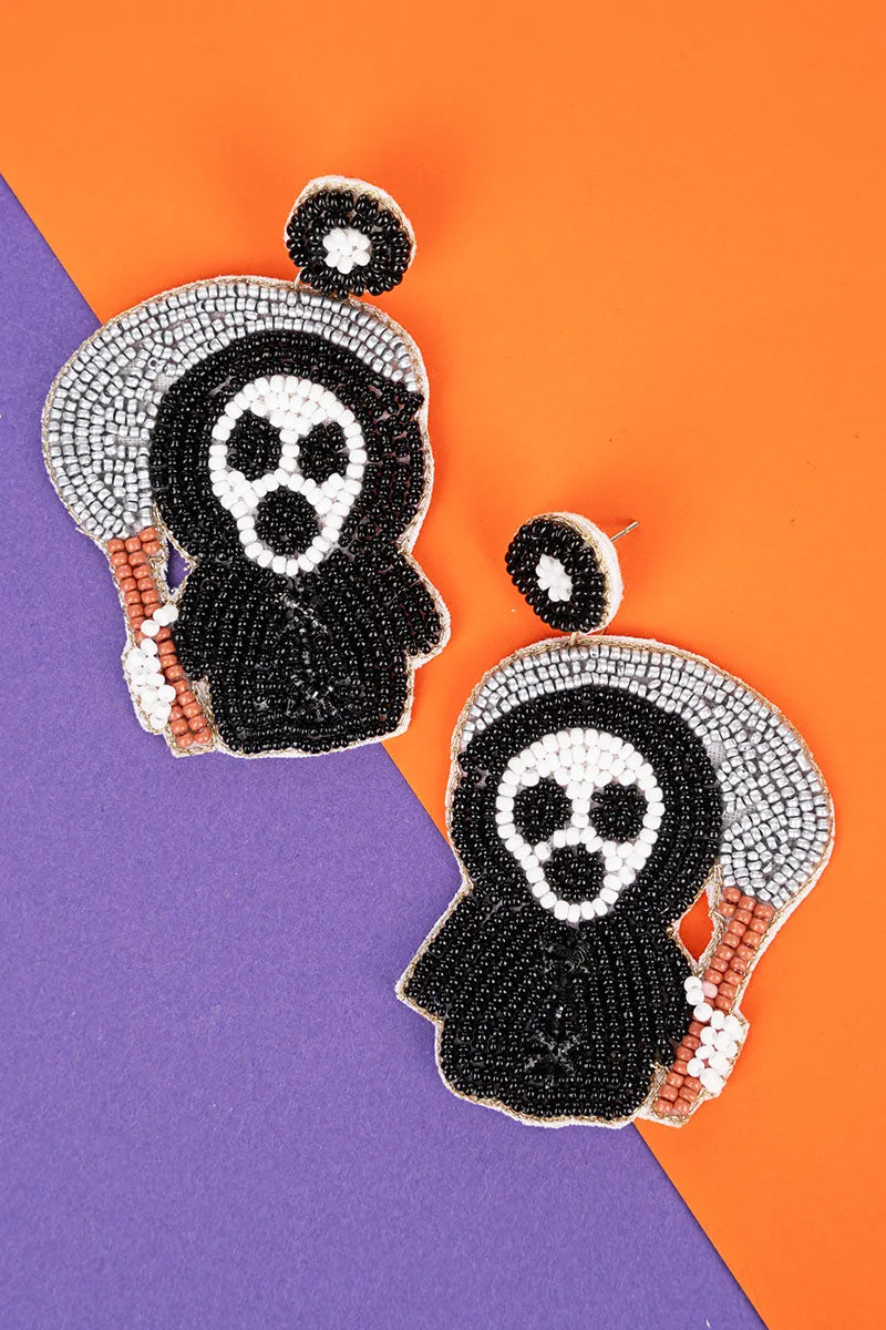 Don't Fear The Reaper Seed Bead Earrings