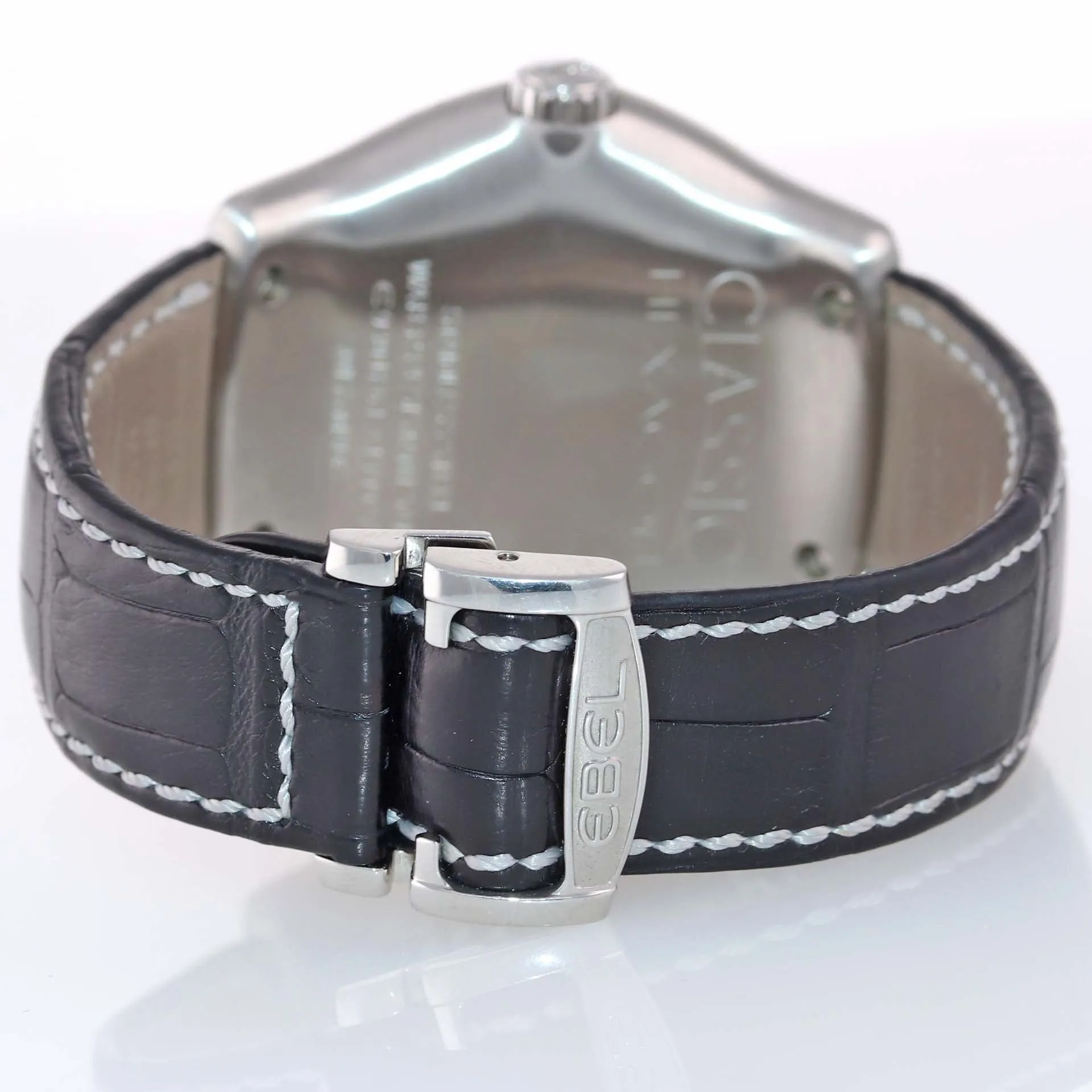 Ebel Classic Hexagon 9301F61 Steel 46mm Black Dial Date GMT Automatic Watch