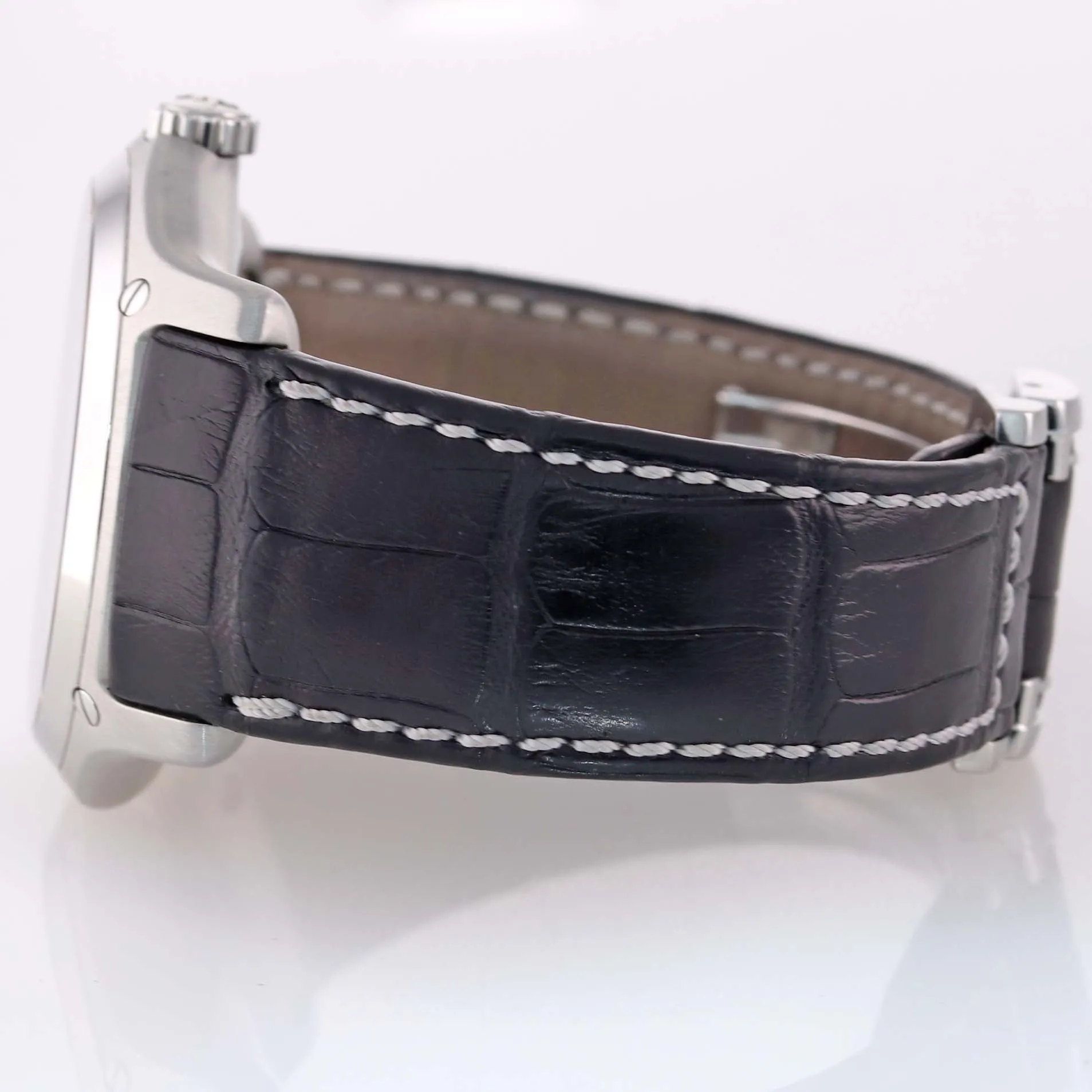 Ebel Classic Hexagon 9301F61 Steel 46mm Black Dial Date GMT Automatic Watch