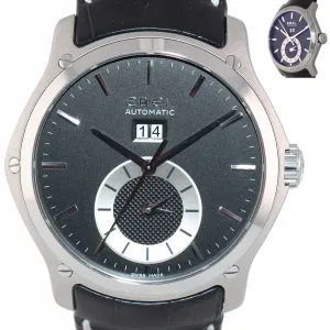 Ebel Classic Hexagon 9301F61 Steel 46mm Black Dial Date GMT Automatic Watch