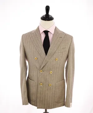 ELEVENTY - Herringbone Double Breasted Contrast Buttons Cottton Blazer - 40 (50 EU)