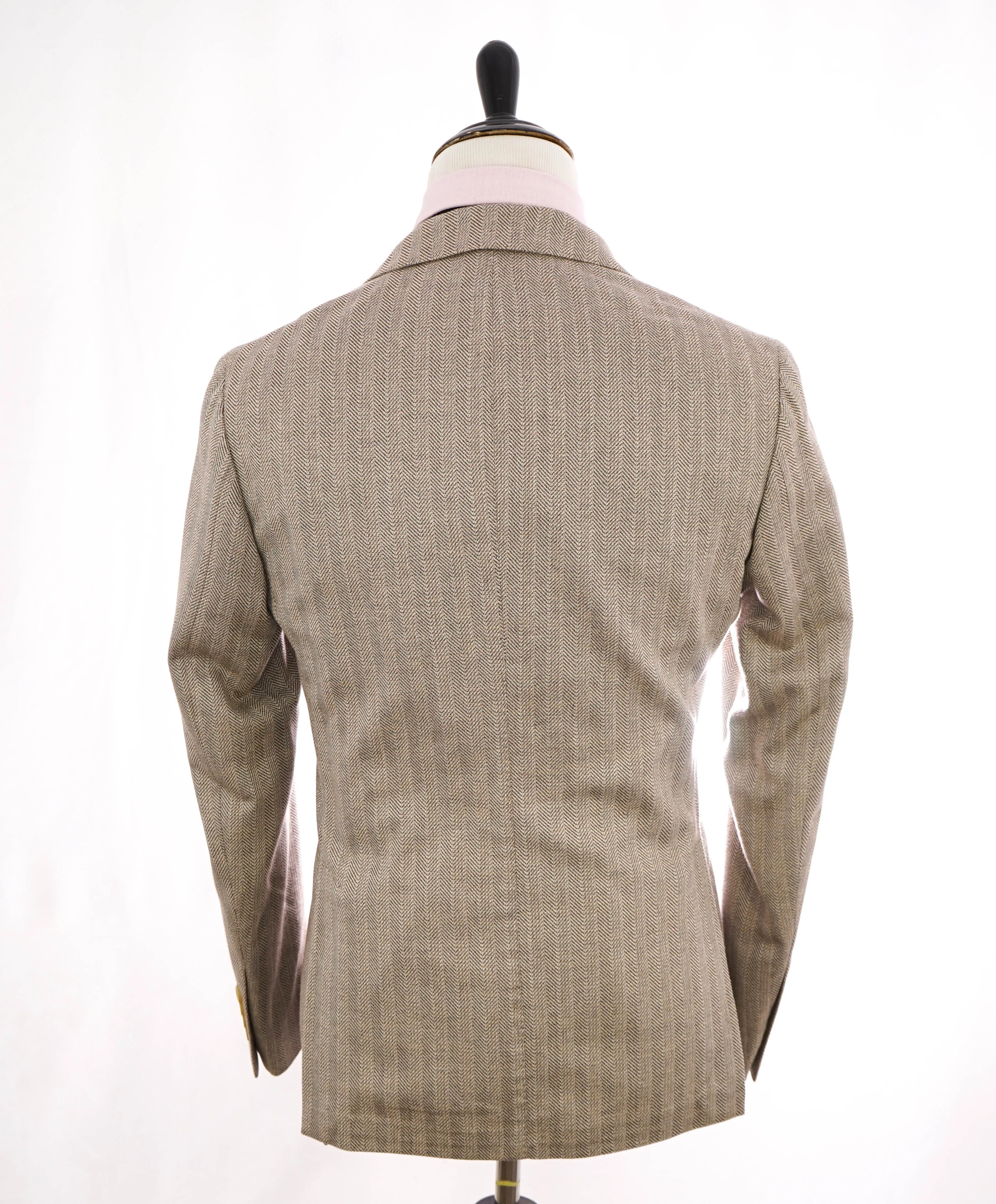ELEVENTY - Herringbone Double Breasted Contrast Buttons Cottton Blazer - 40 (50 EU)