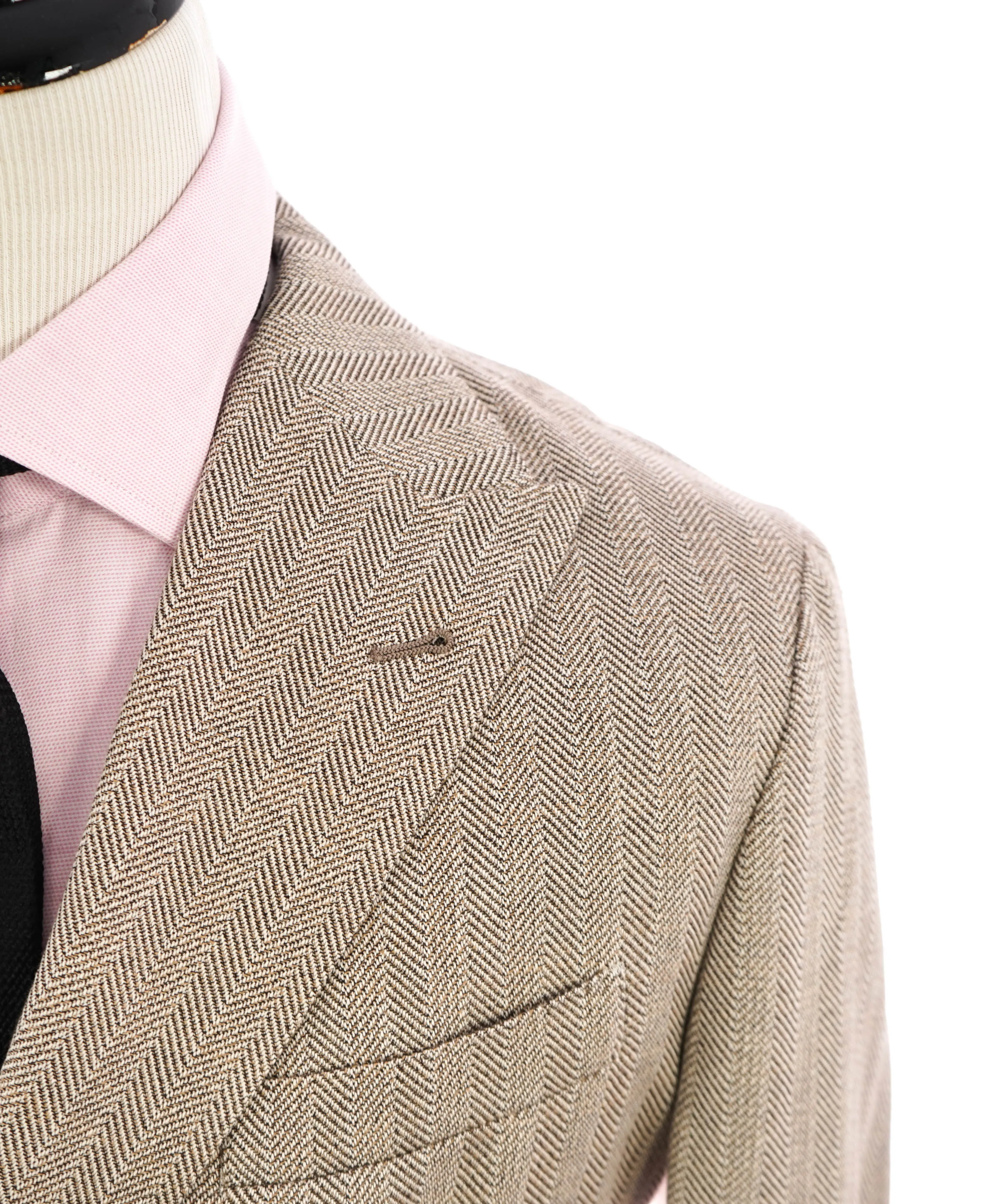 ELEVENTY - Herringbone Double Breasted Contrast Buttons Cottton Blazer - 40 (50 EU)