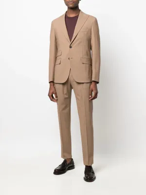ELEVENTY - Peak Lapel Brown Semi-Lined Summer Suit - 40 US (50EU)