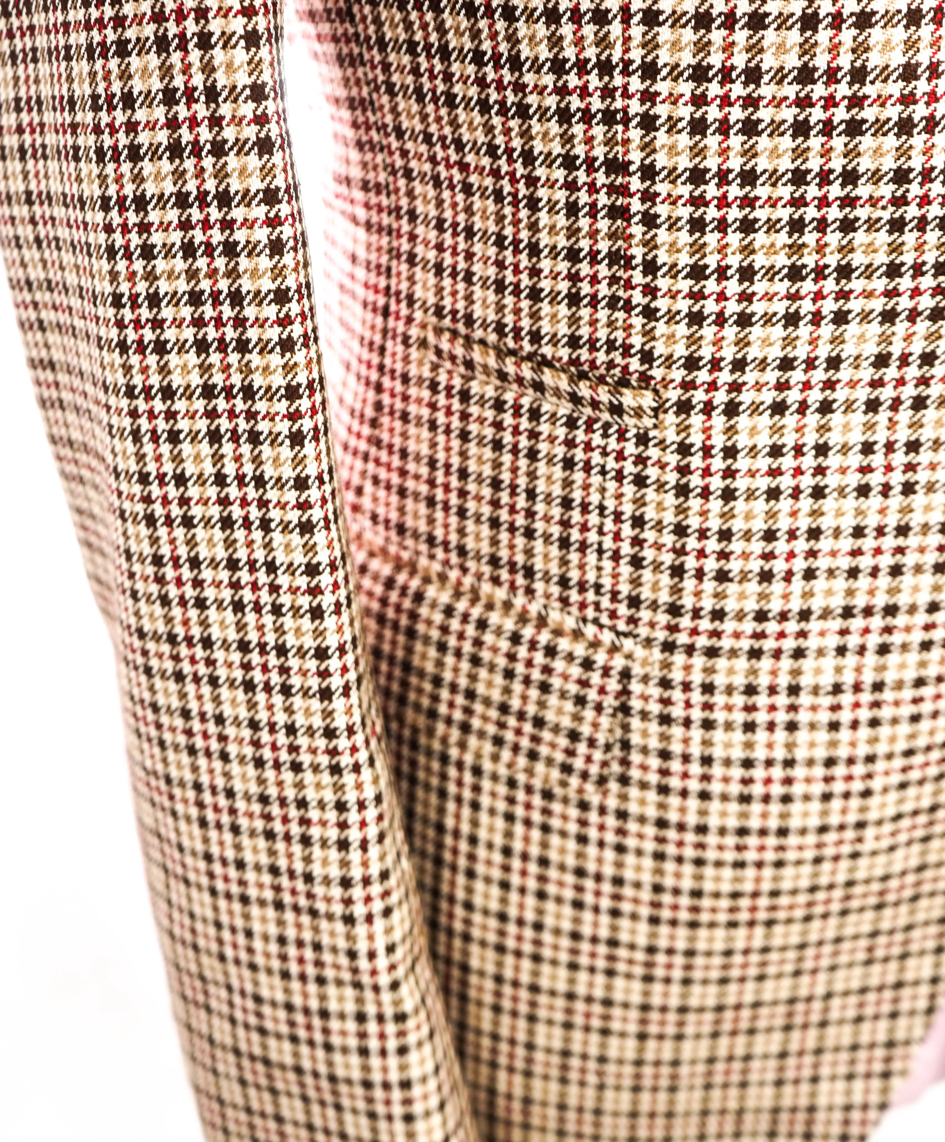 ELEVENTY - *PLATINUM LINE* PURE SILK HOUNDSTOOTH Neutral Blazer - 40 US